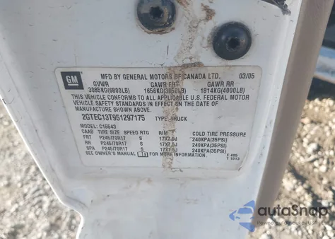 2005 GMC Sierra 1500 Slt z USA, uszkodzony, nr VIN 2GTEC13T951297175